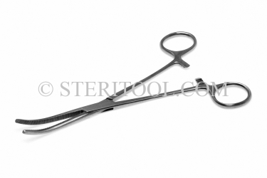 #10261 - 5"(125mm) Stainless Steel Hemostat, Curved. hemostat, forceps, stainless steel